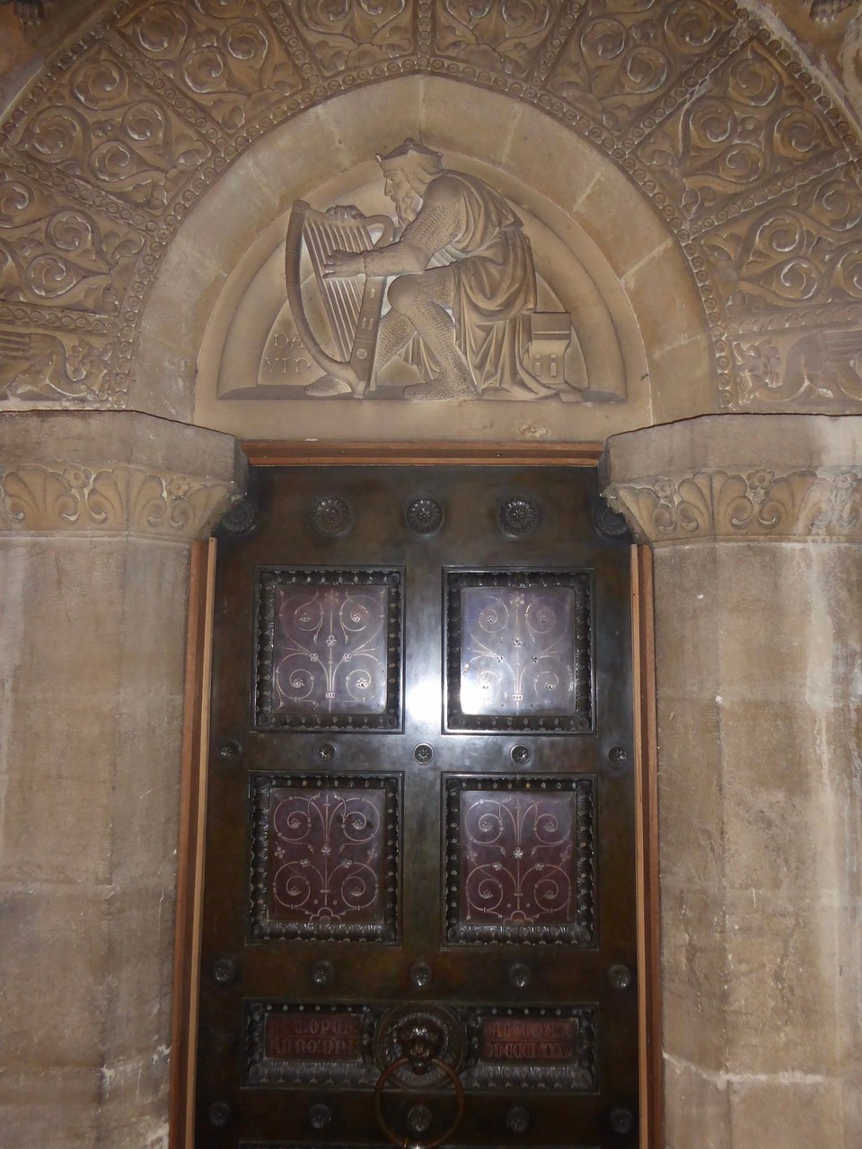 Ireland - Cork - King David with an Irish harp above David’s door.