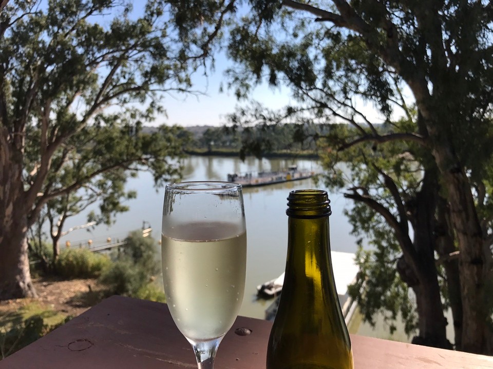 Australia - Swan Reach - Overlooking the ferry .. cheers to the ferryman!