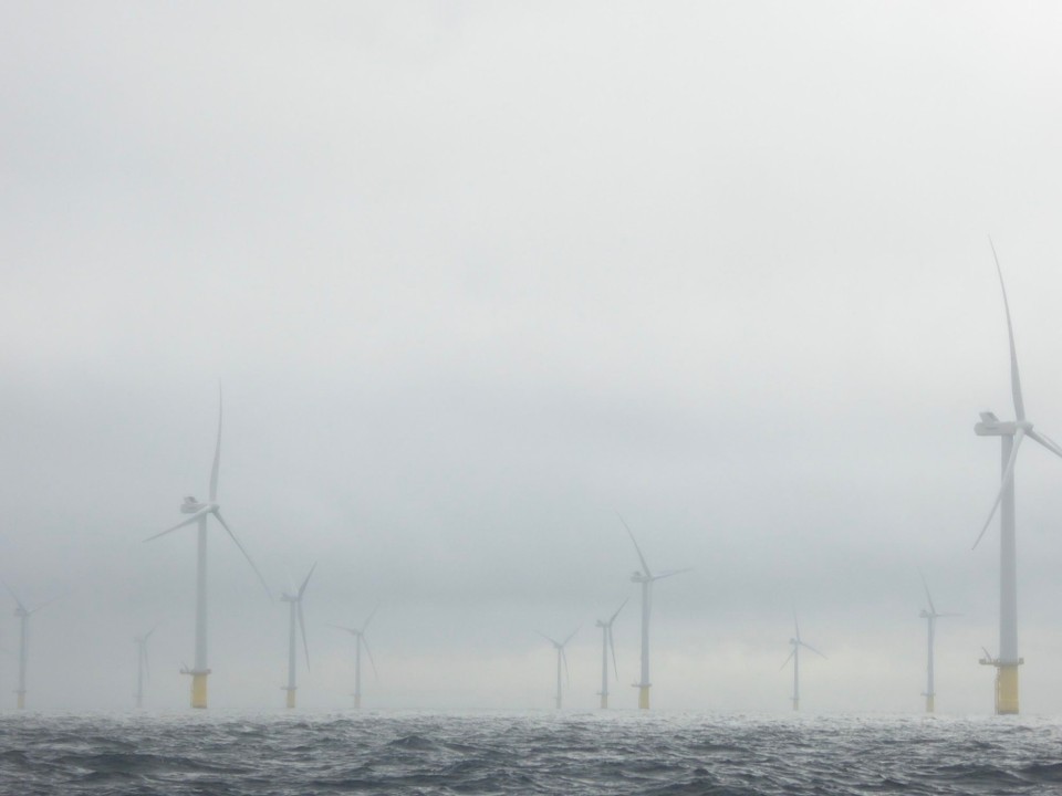 United Kingdom - Eastbourne - Visibility only improved, and the sea calmed as we started to make out the Rampion Wind Farm in the distance. We’re now travelling on seas we have sailed previously, albeit a few years ago.  The last time we passed here the wind farm was under construction. 