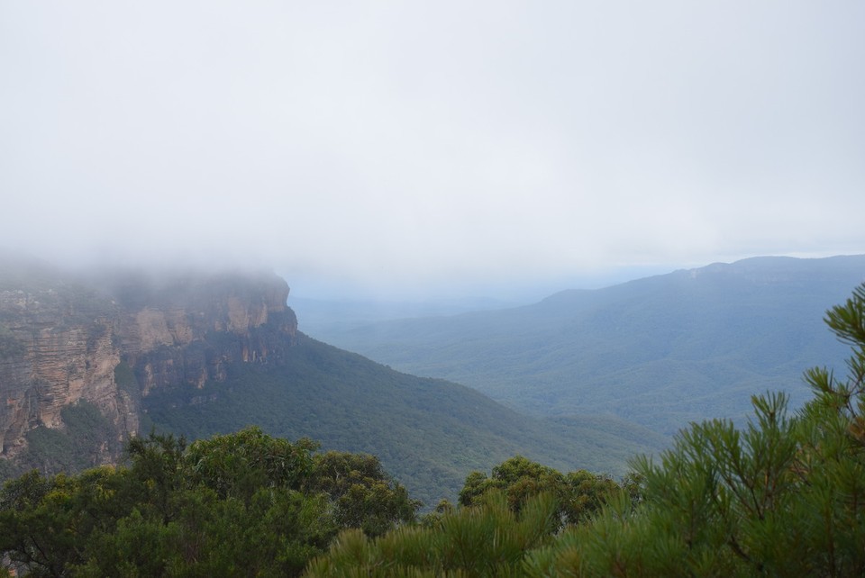 Australien - Wentworth Falls - Die Wolken hängen heute ganz schön tief...