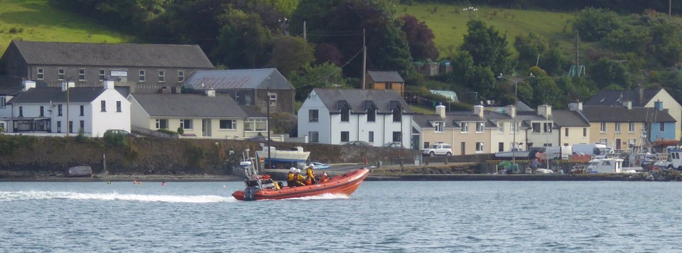 Ireland - Glandore - The local lifeboat on manoeuvres.