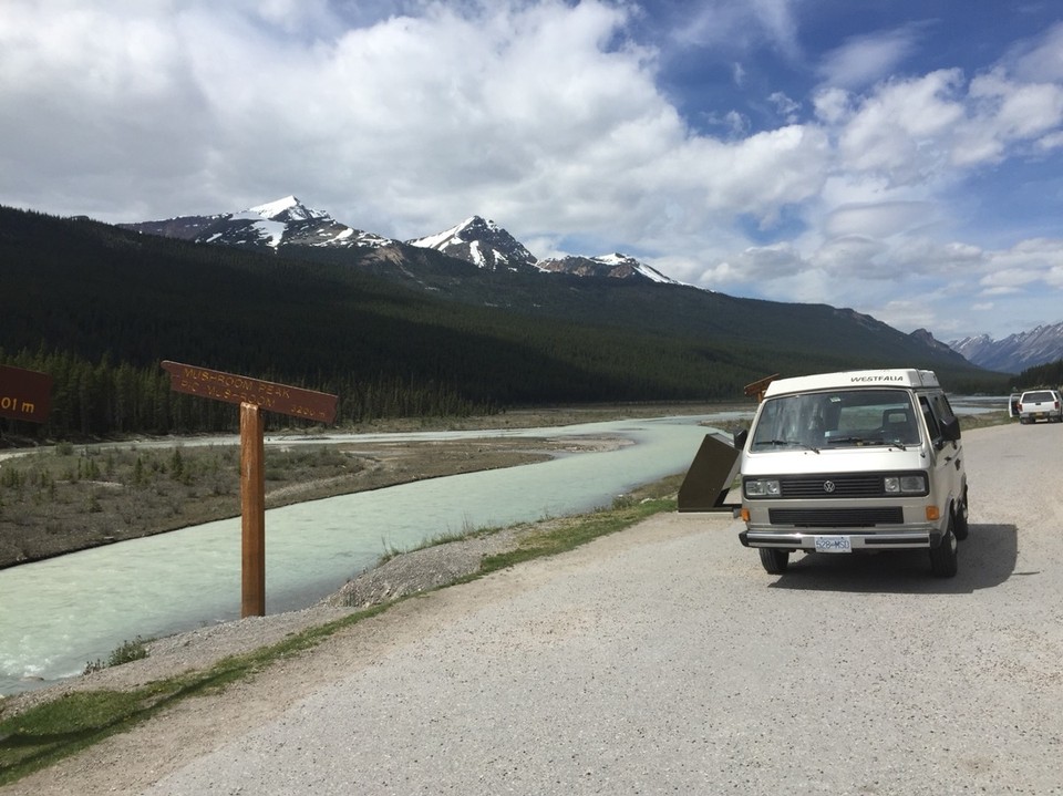 Canada - Jasper to Athabasca Glacier - Uitzicht met van.