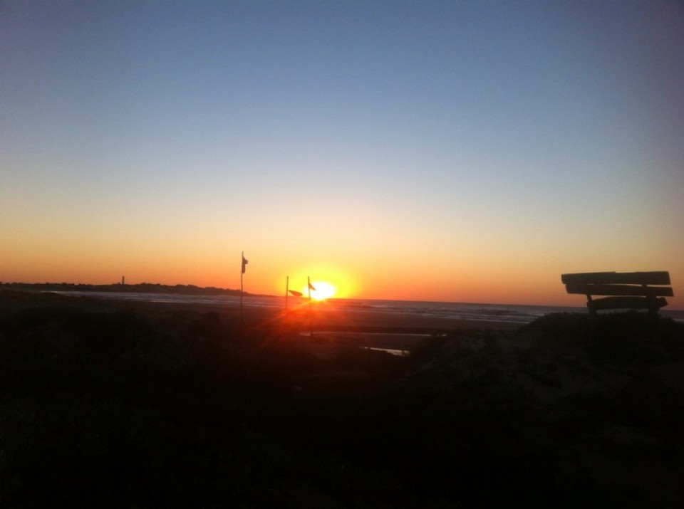 Uruguay - Cabo Polonio - sunrise view out of our hammocks