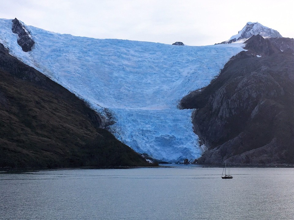 Chile - Cabo de Hornos - Die Gletscherzunge reicht bis ins Wasser
