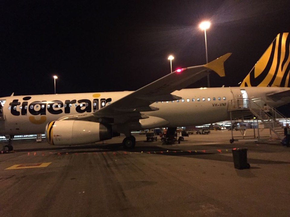 Australien - Fremantle City - Diese Maschine der Tiger Air soll uns heute von Perth nach Brisbane fliegen..
