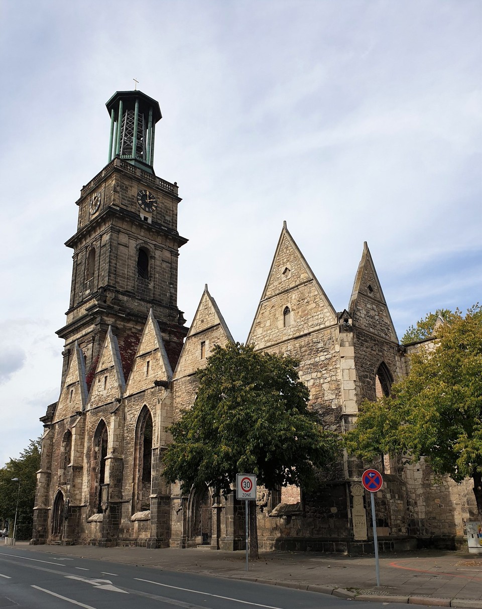 Germany - Hanover - A medieval church destroyed in WWII and left as a memorial