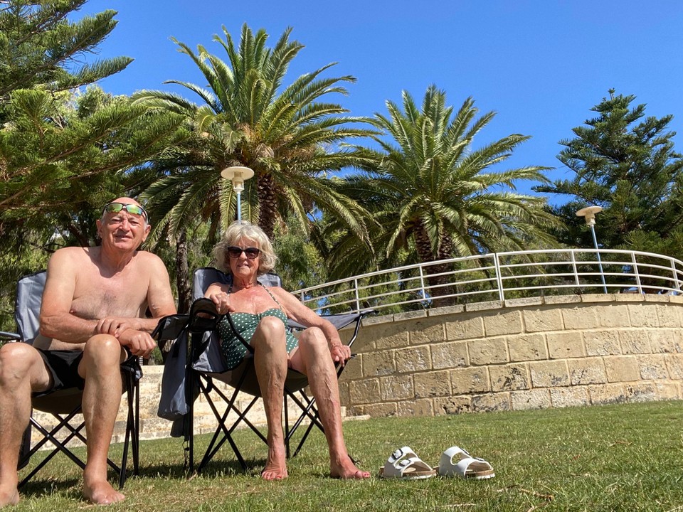 Australien - Rockingham - Heute war Badetag am schönen Strand in Rockingham