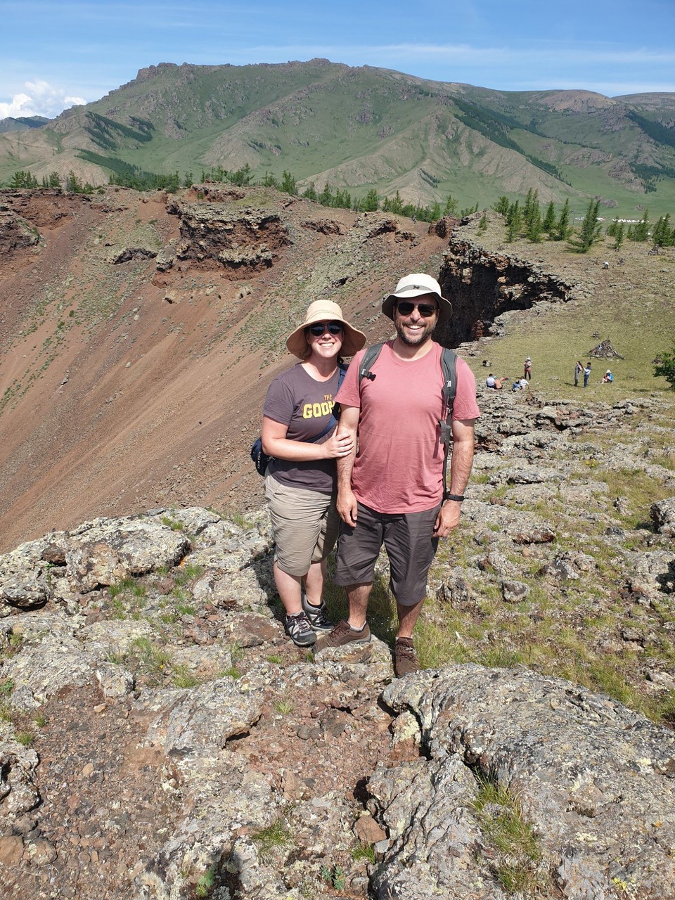 Mongolia - Khorgo Mountain - Us on the crater rim of Khorgo