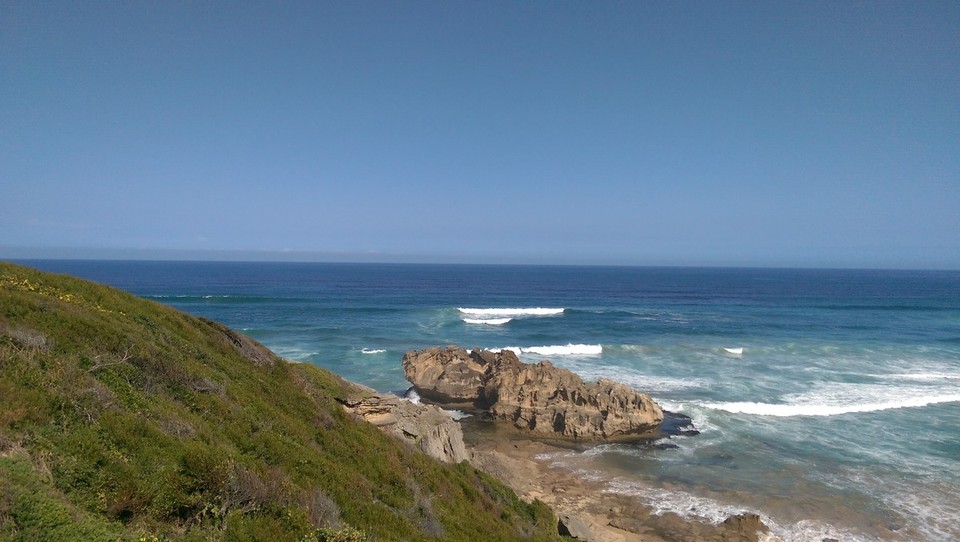 Südafrika - Knysna - Hinter der oberen Welle konnten wir Delphine springen sehen🐬