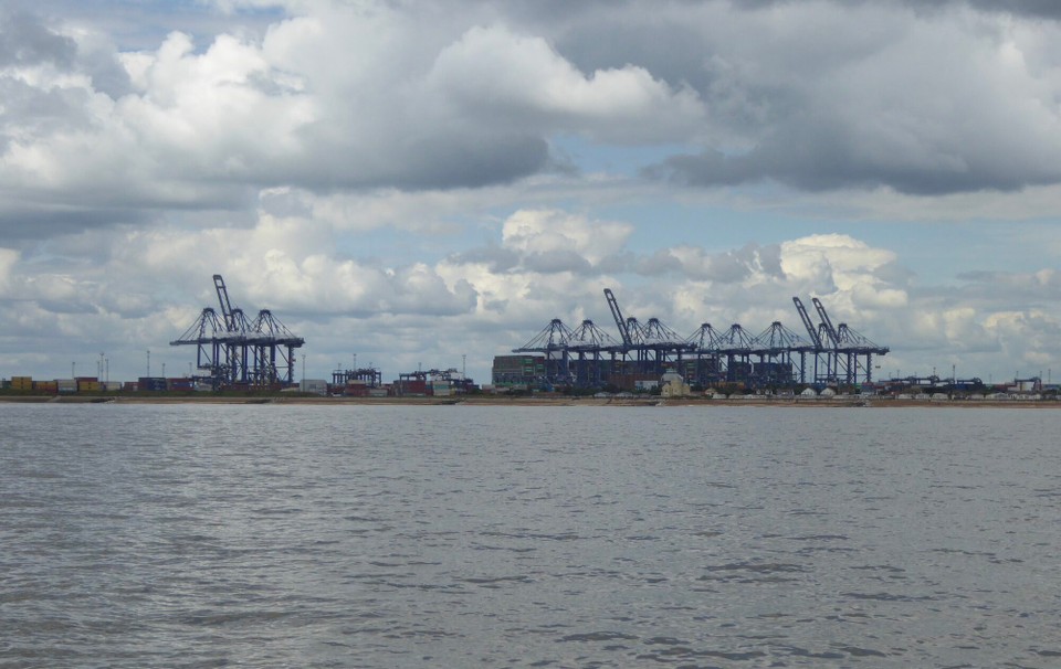 United Kingdom - Woodbridge - Felixstowe Docks. Of course, the fine weather didn’t continue; squally showers and variable winds all day. 