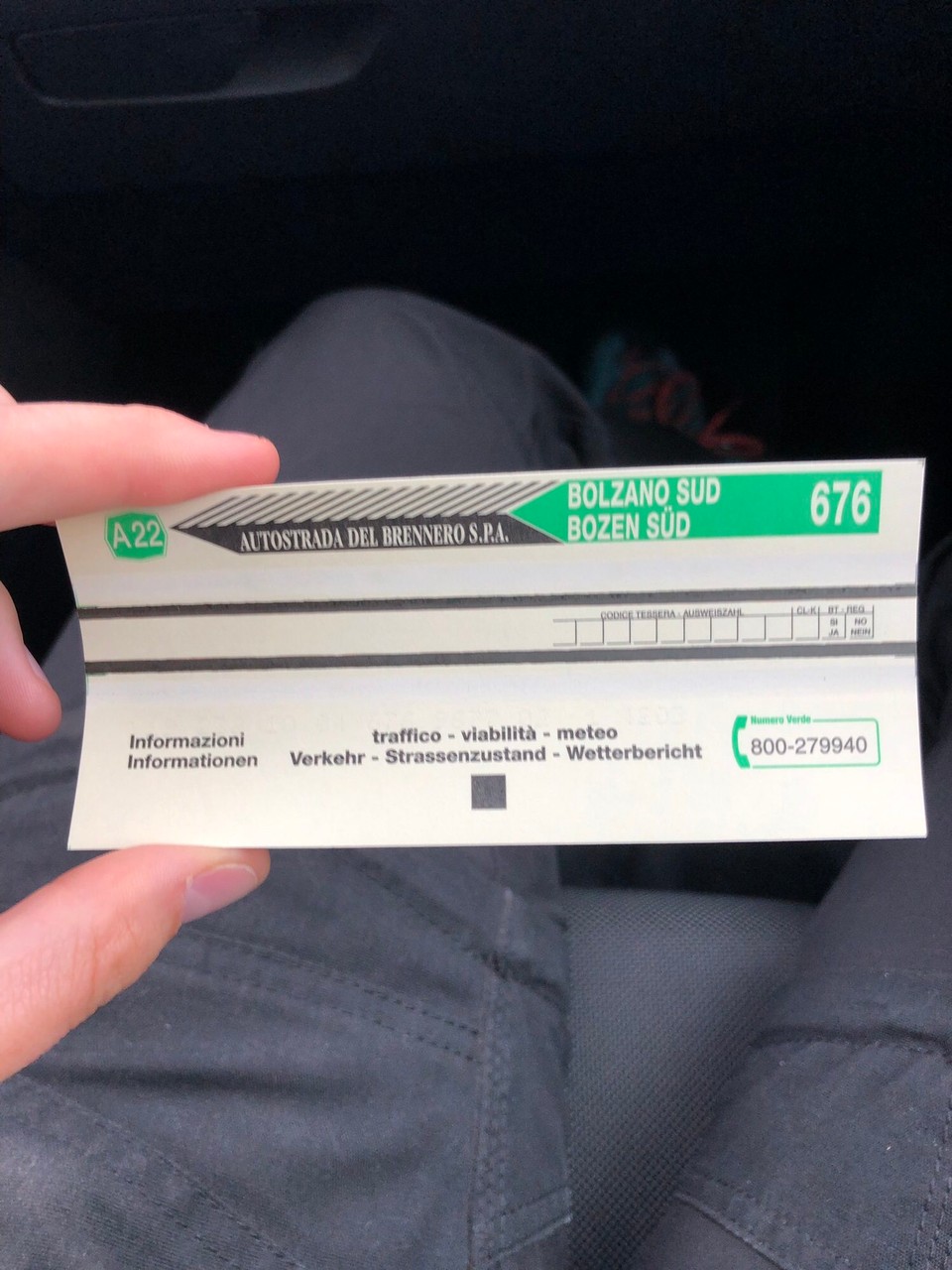 Italien - Montichiari - Unser Mautticket