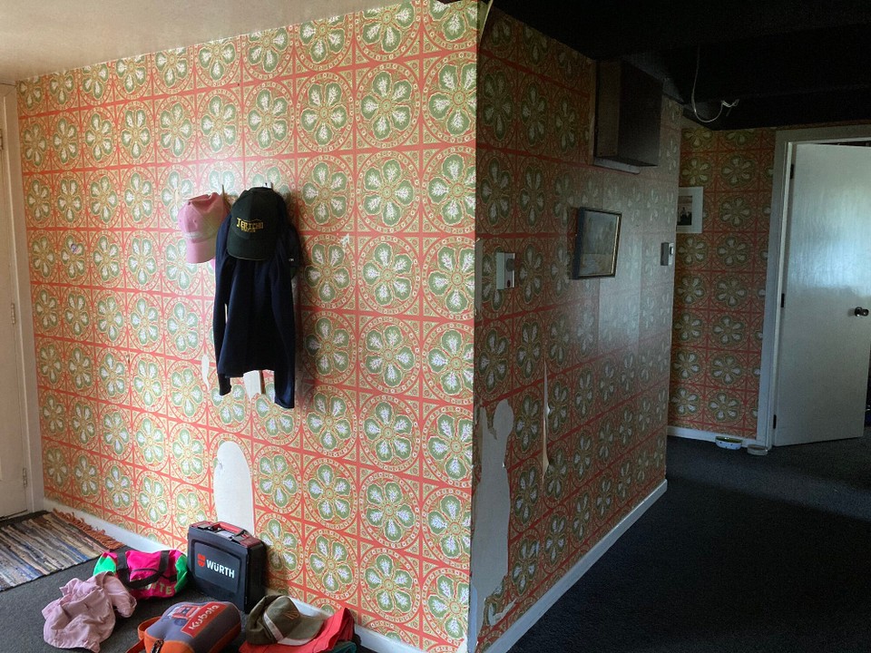 Neuseeland - Harihari - Tagesprojekt: Tapete entfernen 😅 50 Jahre sind lang genug - Zeit für was neues!