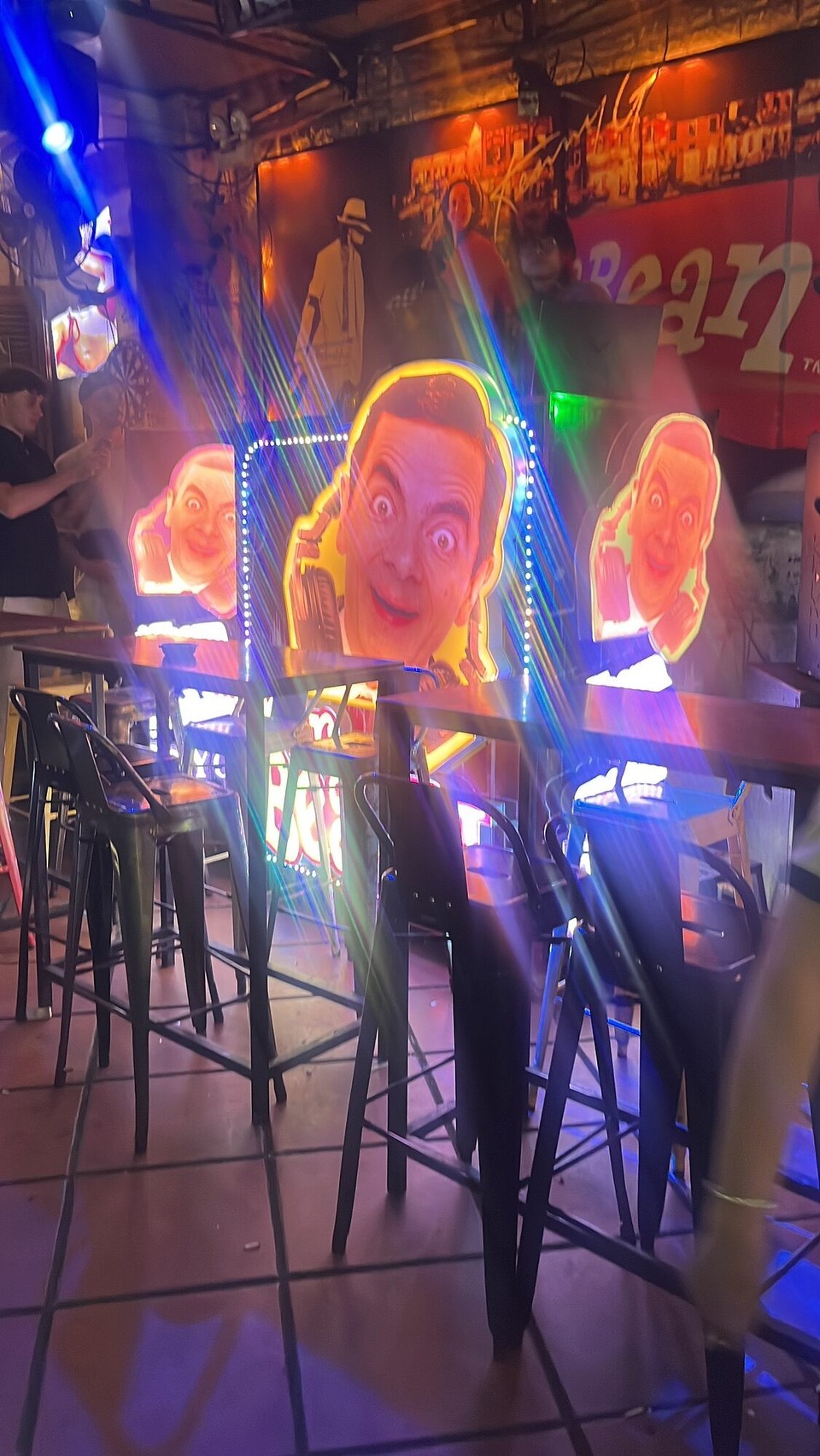 Vietnam - Hoi An - Strange club full of mr bean. Had a beer and then headed home. What a funny night 