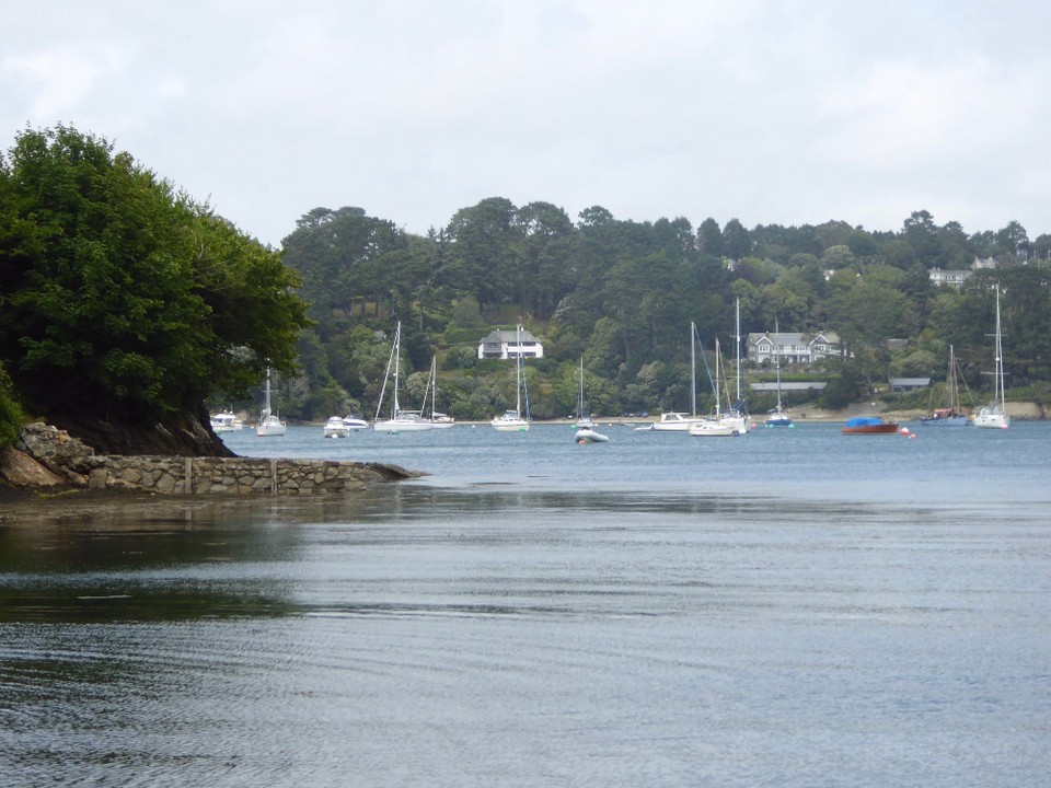 United Kingdom - Helston - Penarvon Cove, with Avalon on her mooring buoy in the distance. 