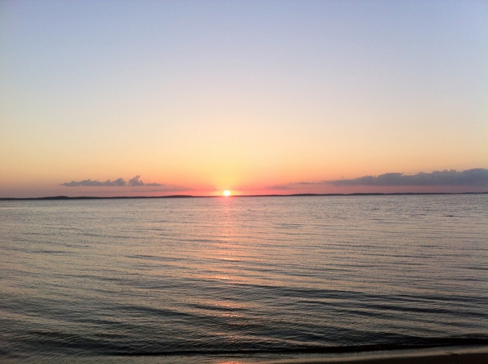 Lithuania - Ventė - Sonnenuntergang im Memeldelta: Im Hintergrund die Kurische Nehrung...