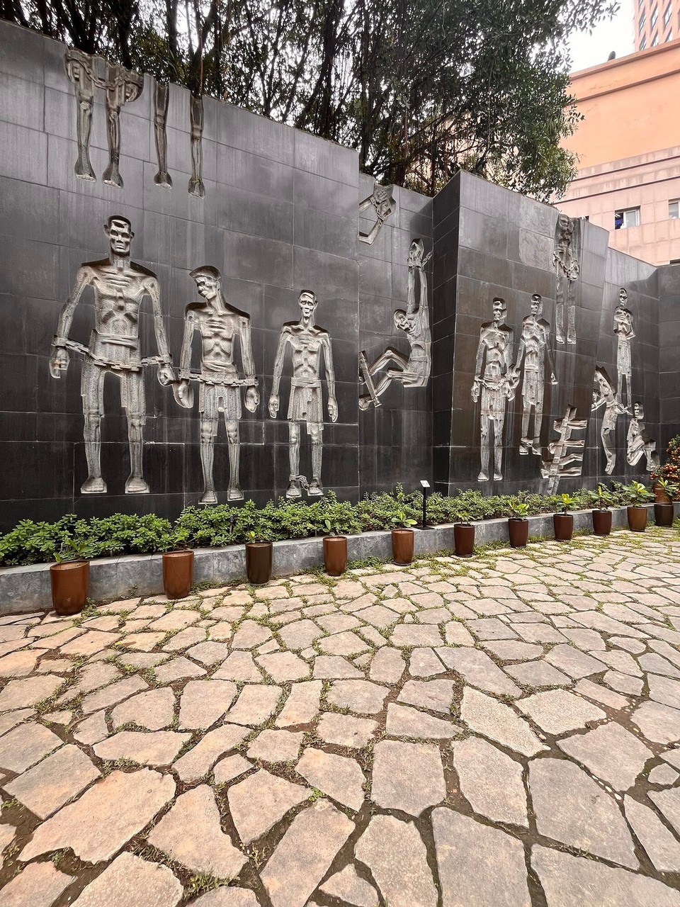 Vietnam - Hanoi - A memorial for the Vietnamese political prisoners who even though chained up, their stances are supposed to represent strength and survival through the conditions they suffered in prison 