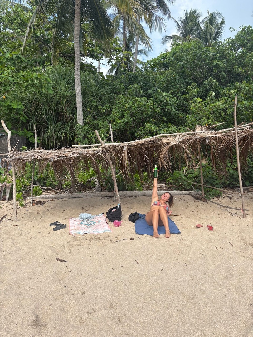 Thailand - Ko Lanta - Sun came back out so we went to another beach which was really remote and there was only around 5 people on it. Changs and tunes were on