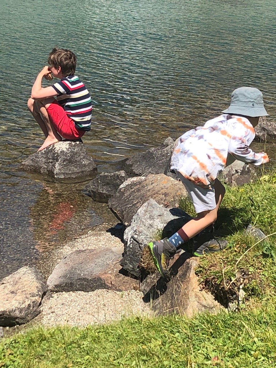 Schweiz - St. Moritz - Plantschen ja Schwimmen verboten am See….