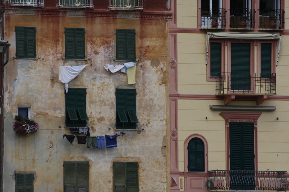 Italy - Portofino - Im Nobelort sind die Fassaden auch nur aufgemalt