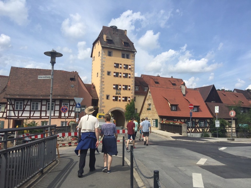 Germany - Henfenfeld - Entering Hersbruck through the Water Gate over the River Pegnitz which used to be the city moat. 