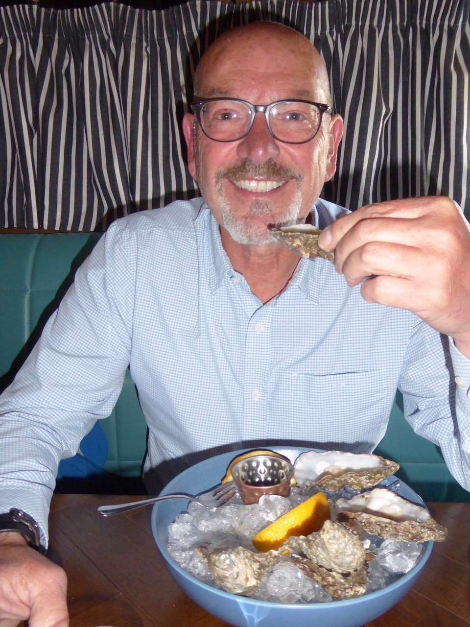 Ireland - Howth - Think this blog might become a series of restaurant reviews.  A superb meal at The Pier House where Kevin enjoyed West Coast oysters.