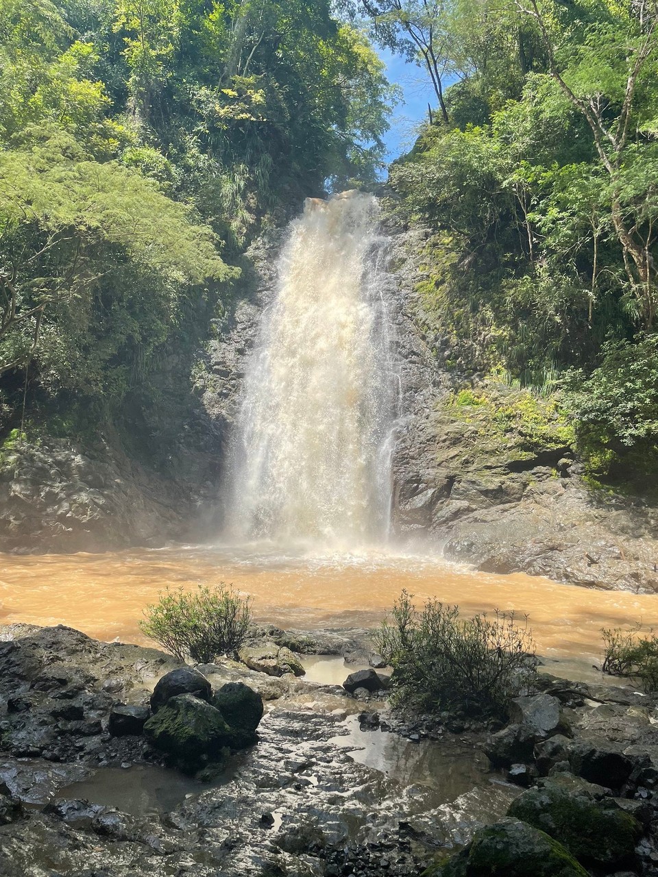Costa Rica -  - Im Becken oberhalb des ersten Wasserfalls gab es dann auch eine Abkühlung 👙 