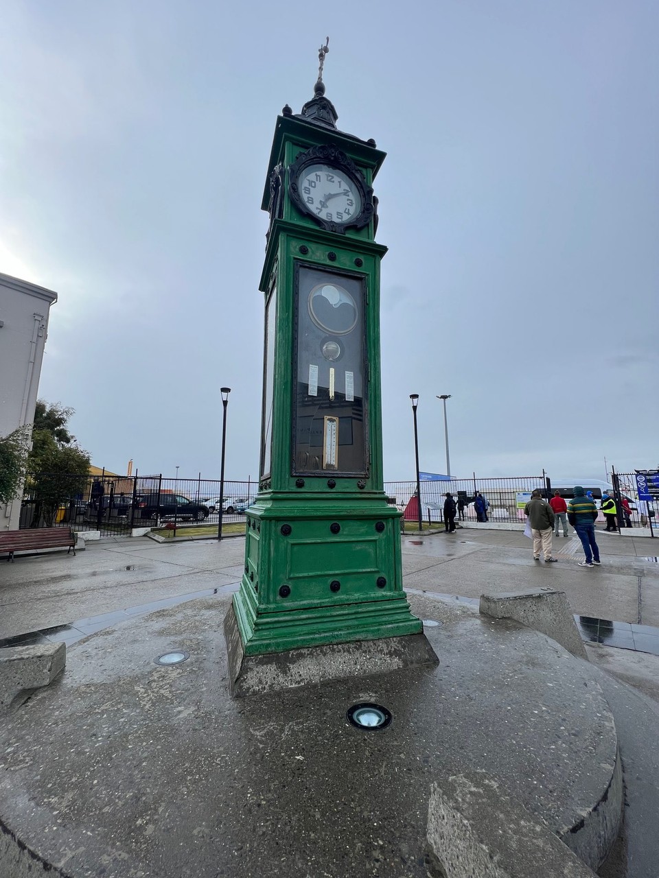Chile - Punta Arenas - The harbour clock, weather vane and compass…in the morning