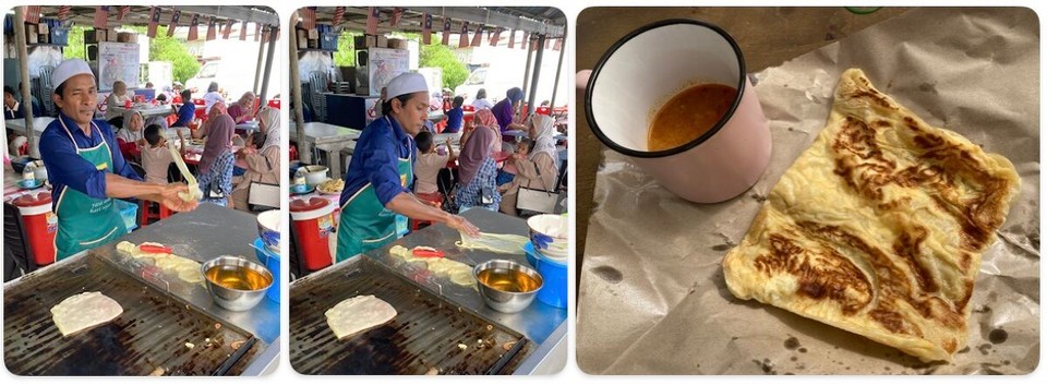 Malaysia - Tanah Rata - Zum Frühstück heute mal ein Roti mit Ei und einer scharfen Currysoße dazu 🤤
