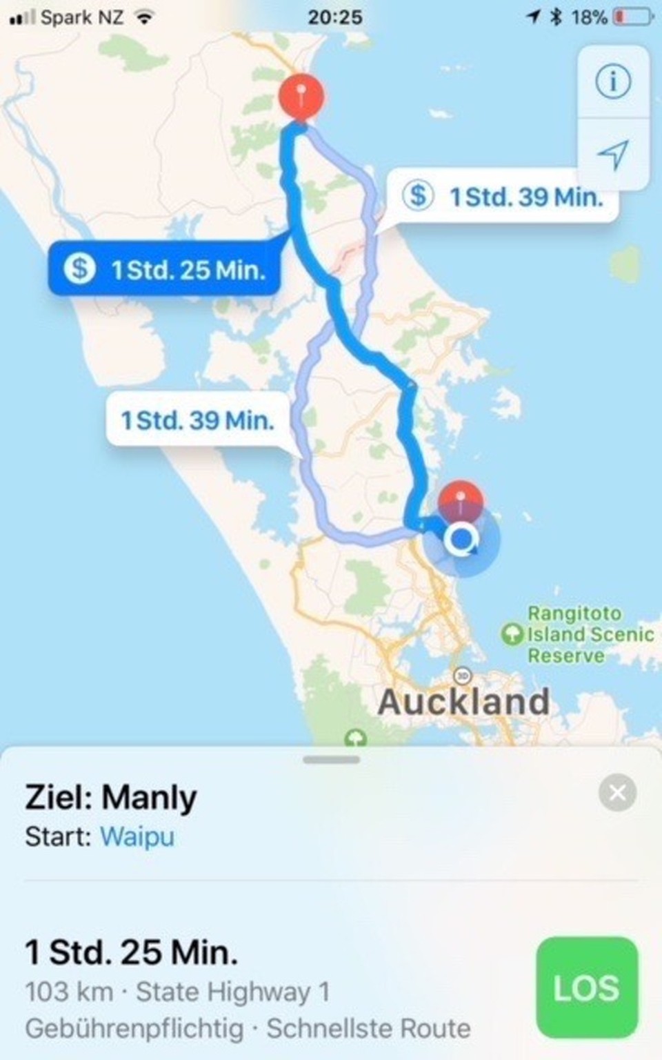 Neuseeland - Whangaparaoa - Unsere heutige Etappe