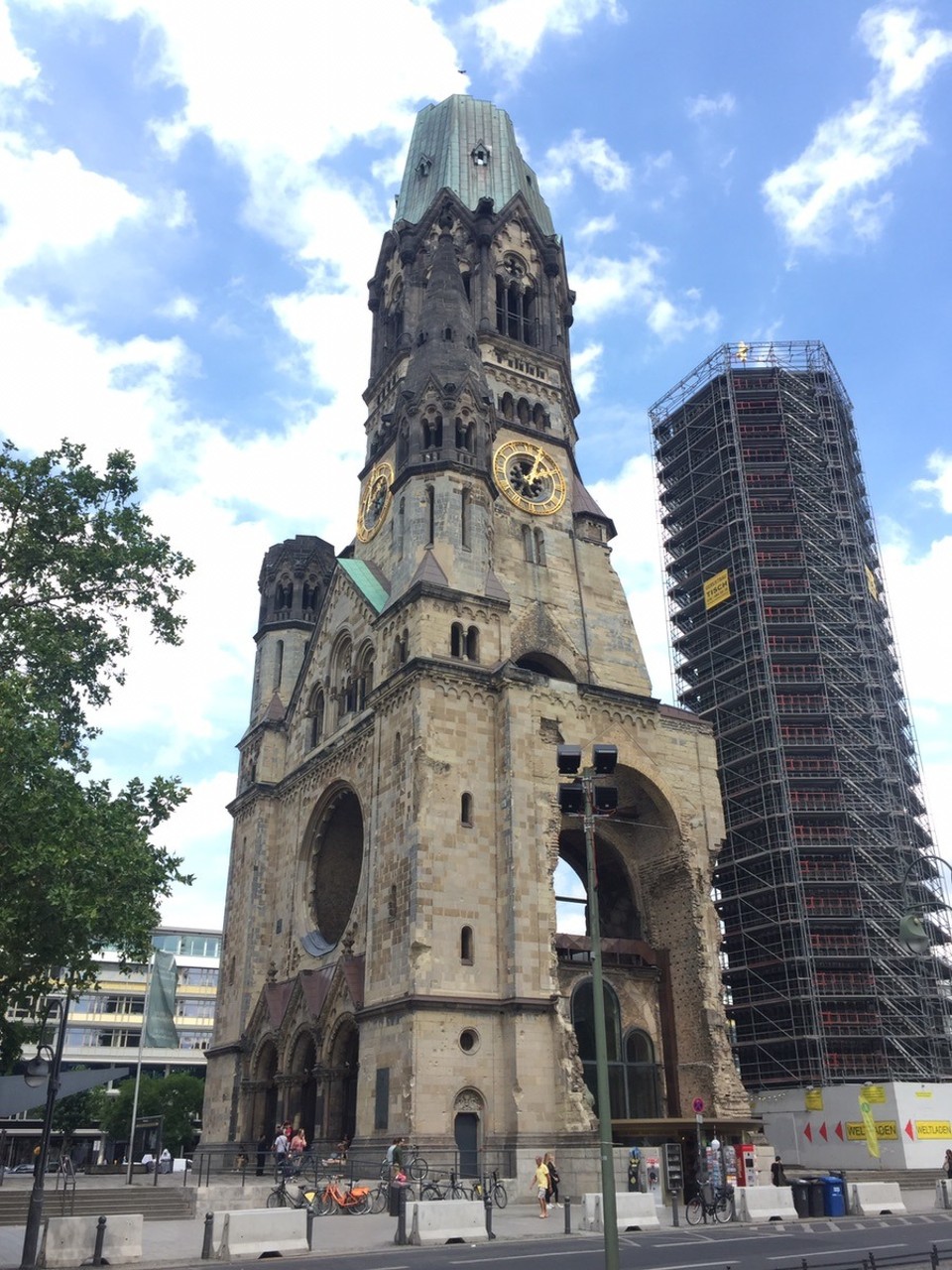 Germany - Berlin - Ruin of the imperial church, not rebuilt as a reminder of World War II