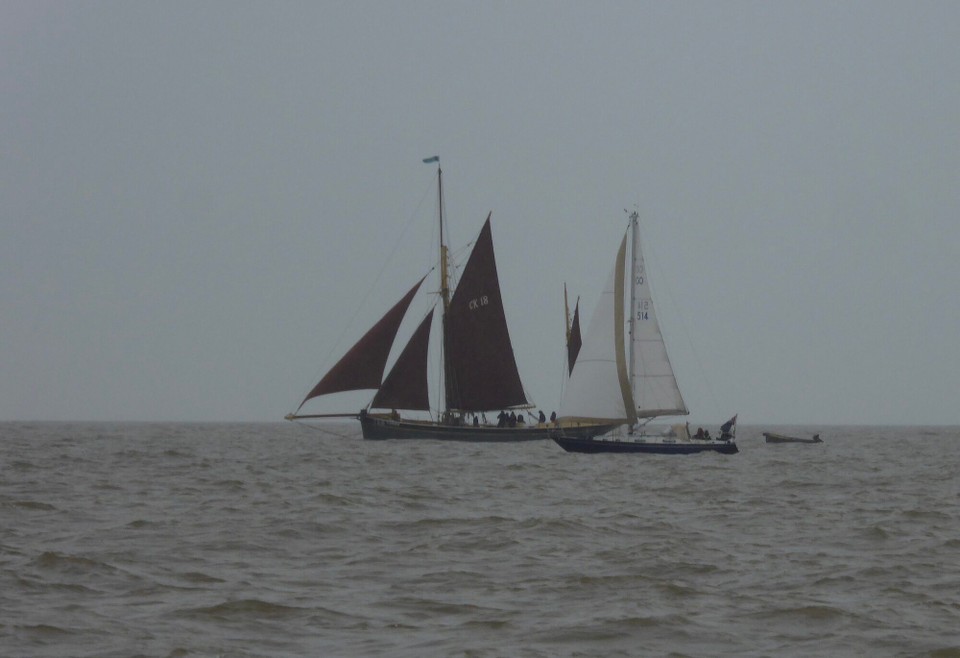 United Kingdom - Woodbridge - We were joined by another yacht and Deepsea Essex Smack Pioneer as we sailed north. Built in 1864 by Peter Harris at Rowhedge, and restored between 1998 and 2005, Pioneer sails out of Brightlingsea. She now offers young people the challenge of sailing and training.