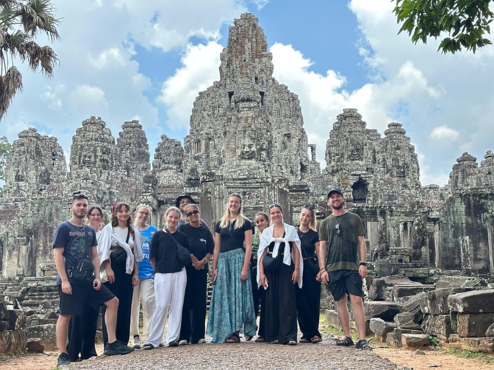 Cambodia - Siem Reap - The final pyramid temple with faces carved in the walls. It doesn’t look real!