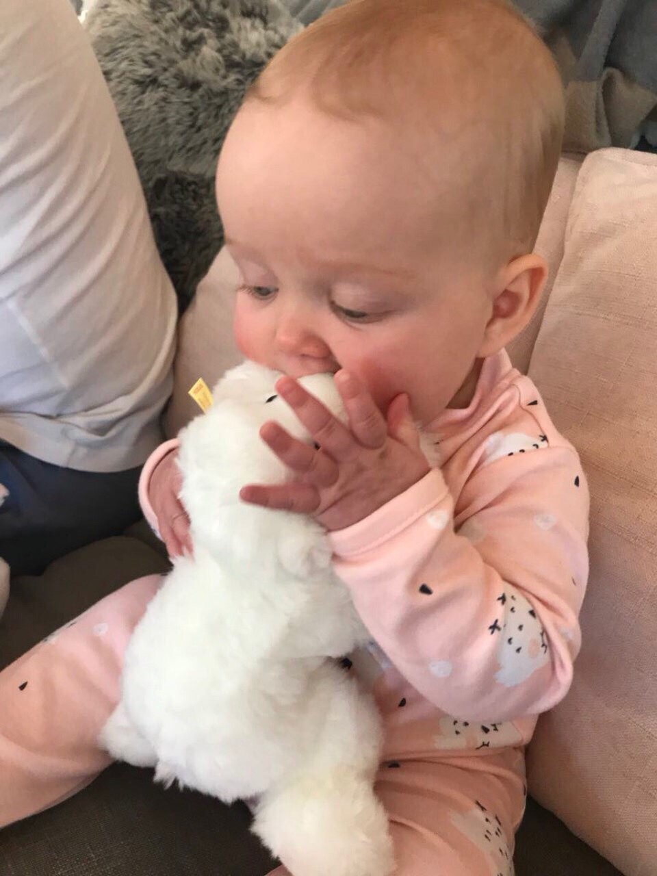  - Australia, Adelaide - Emma loves her Steiff toy, ‘Knopf im Ohr’. 