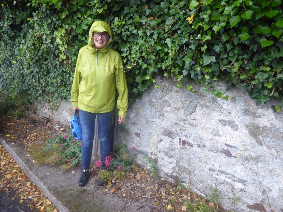 Ireland - Monkstown - Sheltering under a tree to escape the worst of the downpour.