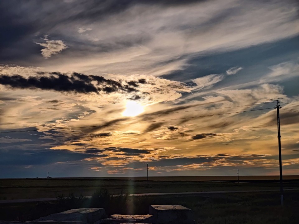 Kasachstan - Krasnoznamenskoe - Schöner Sonnenuntergang