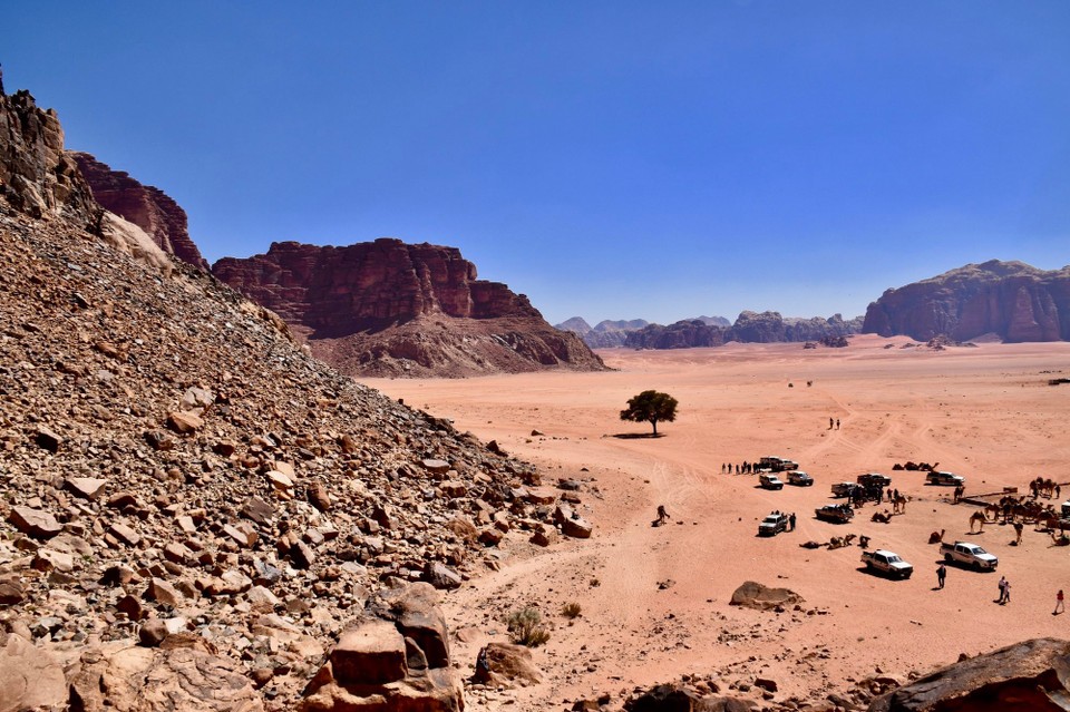 Jordanien - Al-aqabah - Ankunft in der Wüste von Wadi Rum.