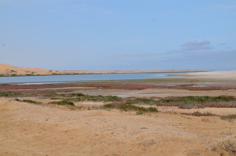 Namibia - Walfischbucht - d'Sandwichbay vun ennen