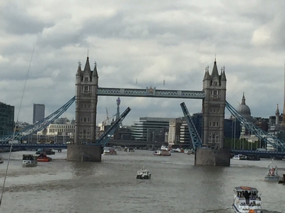  - United Kingdom, London, River Thames - The Tower Bridge gates opening for us. 