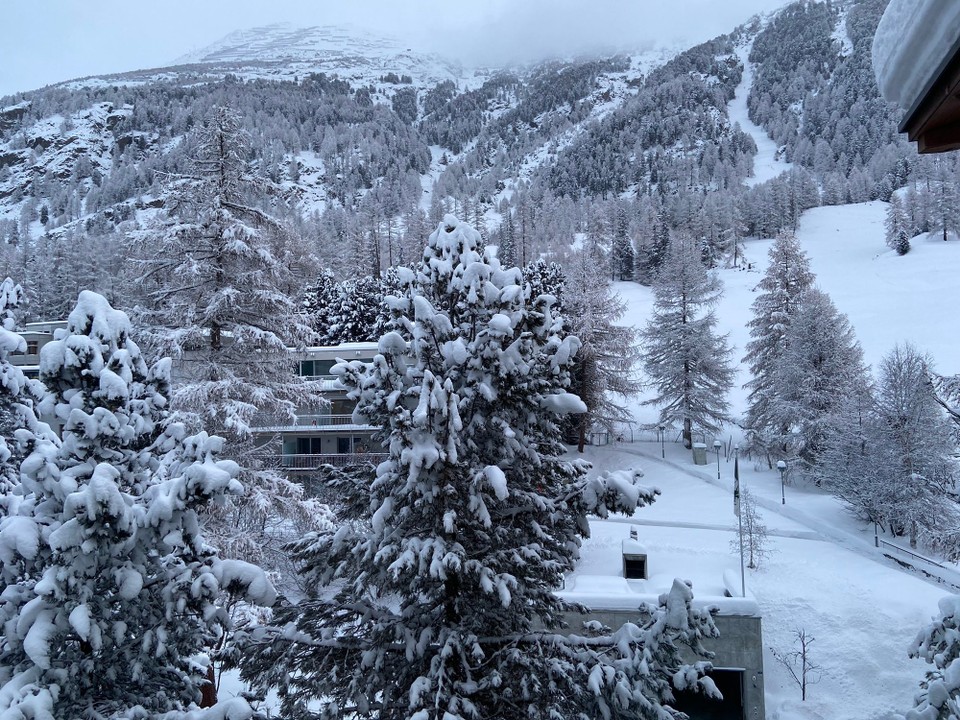 Schweiz - Pontresina - Blick aus dem Hotelzimmer 
