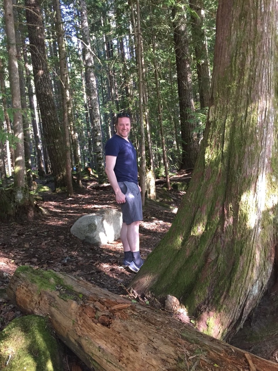 Canada - Whistler - In Cal cheak op onze 'free' camping. Oppassen voor beren, Tim!