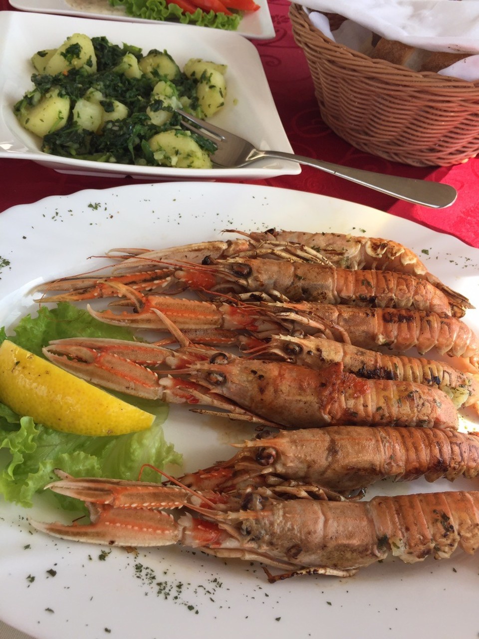  - Kroatien, Umag, Ulica Giuseppea Garibaldia - Scampis direkt am Meer