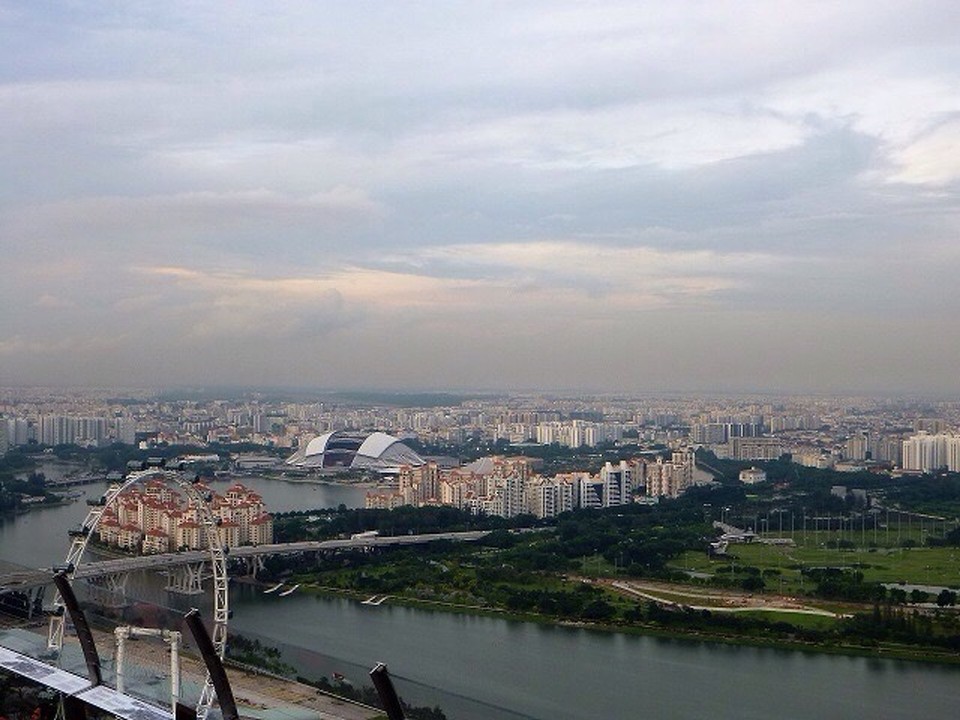 Singapur - Marina - Unsere Aussicht beim Abendessen 