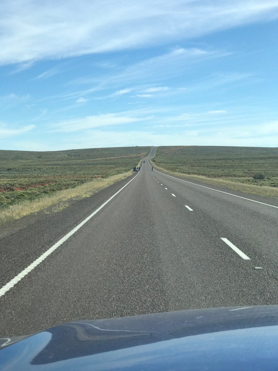 Australia - Woomera - We had heard stories of da black fellas laying in middle of the road to get you to stop and then their lil buddies come out of hiding to nab you! We have been told to drive around or over them !! From a distance, we thought this was that.. turned out to be bloody tourists!! Funny 😂 